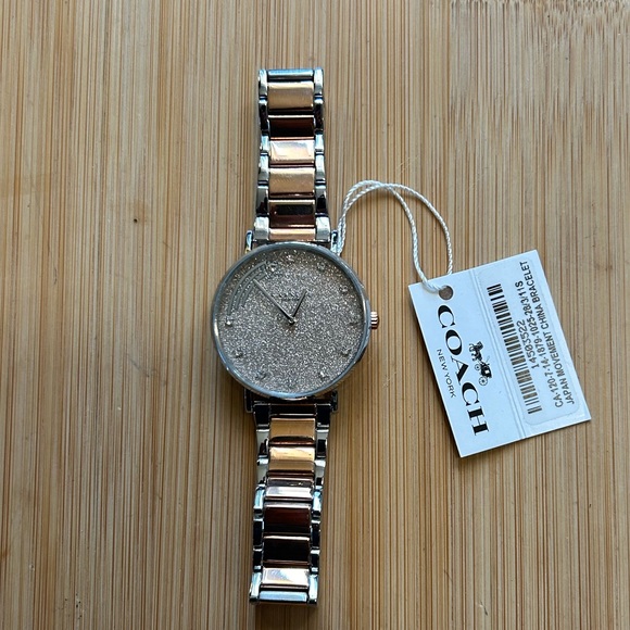 Coach Perry Watch With 36mm Silver Sparkley Face & RoseGold Bracelet - Picture 3 of 6